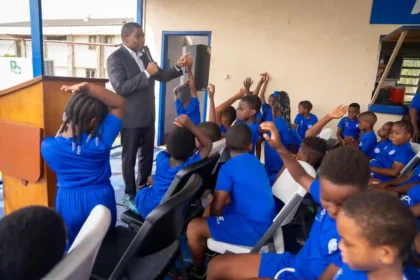 Summer Soccer Camp concluded in St Kitts, PM Drew shows his football skills