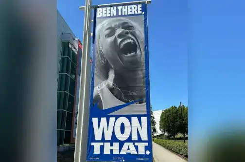 Shelly-Ann Fraser-Pryce honoured by Nike with banner at Headquarters