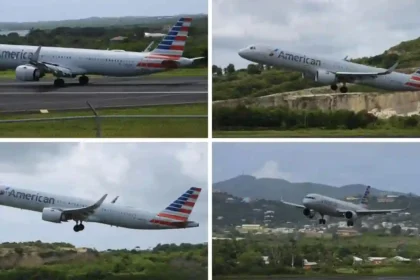 American Airlines landed at Antigua and Barbuda