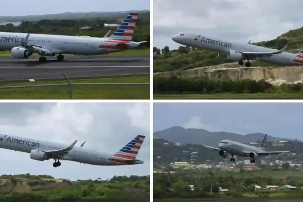 American Airlines landed at Antigua and Barbuda