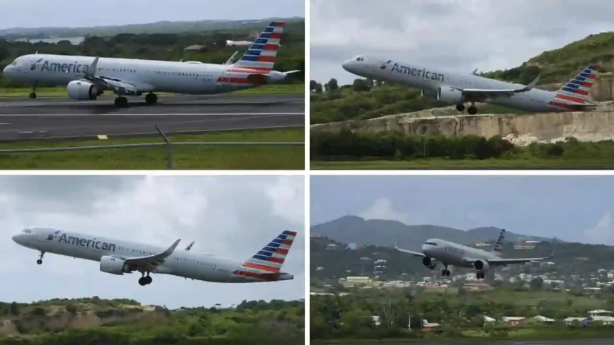 American Airlines landed at Antigua and Barbuda