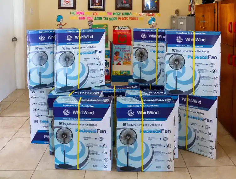 The Joy project donates fans to seven schools in St. Kitts