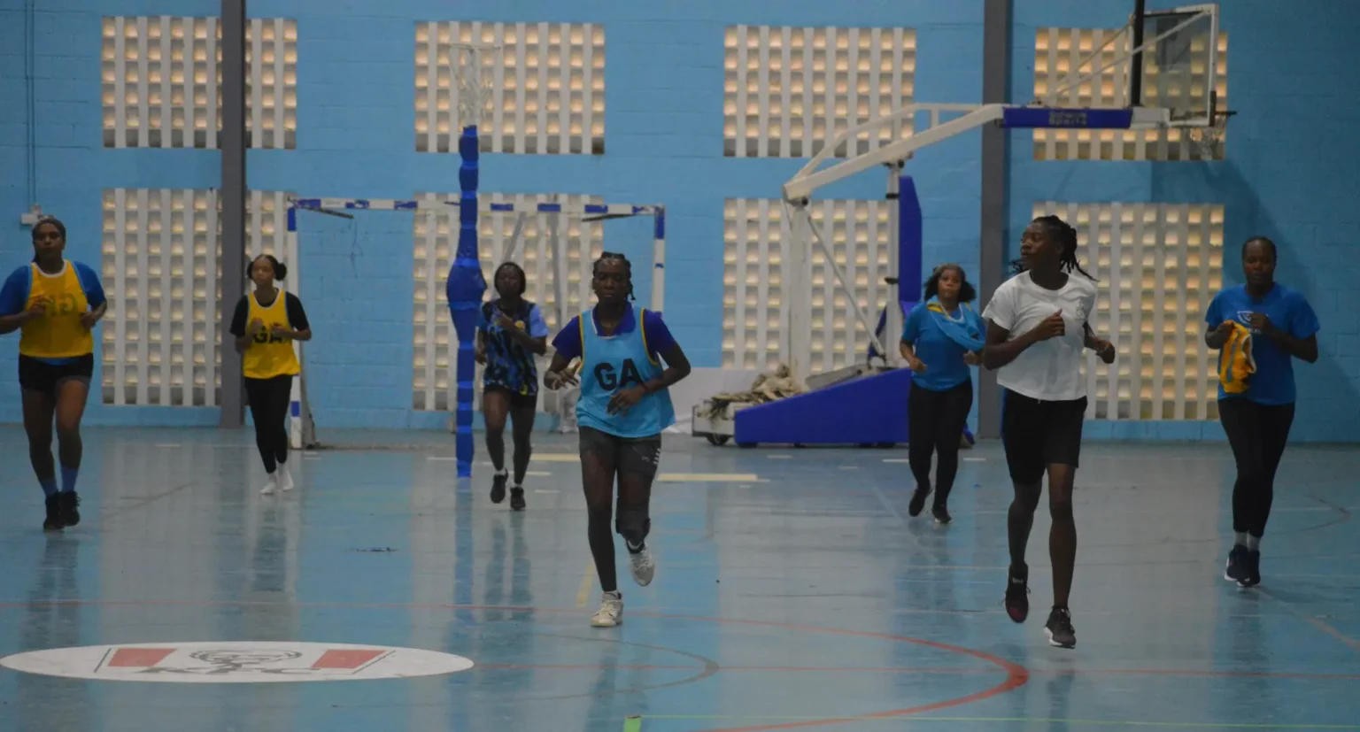 Saint Lucia netball squad posing together ahead of the ECCB International Netball Series.