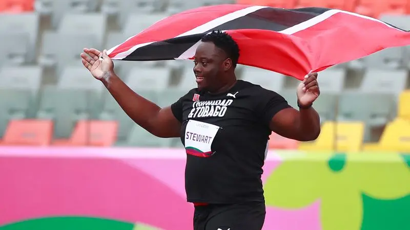 Akeem Stewart celebrating his silver medal win at the Paris 2024 Paralympics.