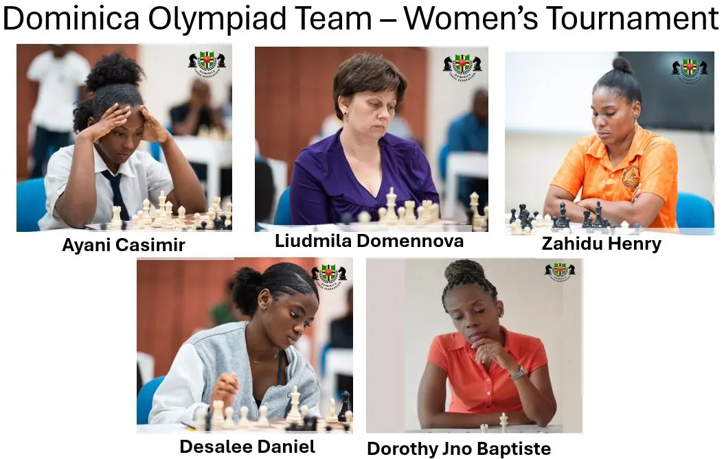 Dominica Chess Federation team preparing for the 45th Chess Olympiad in Budapest.