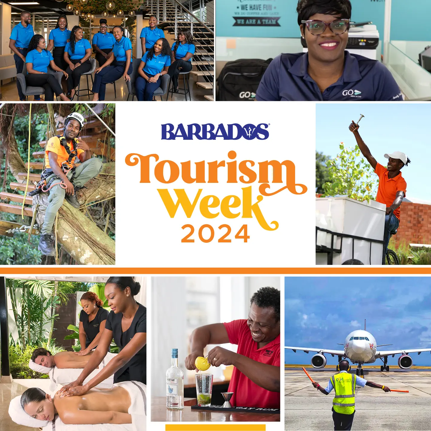 Tourists enjoying activities during Tourism Week in Barbados.