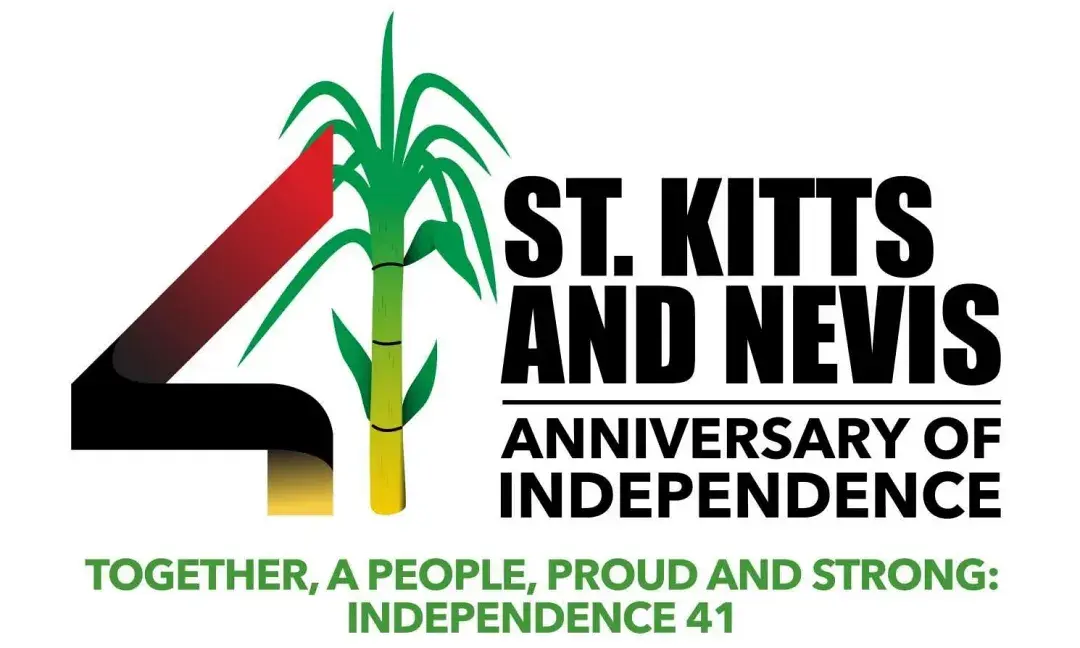Flag of St. Kitts and Nevis waving in celebration of Independence Day.
