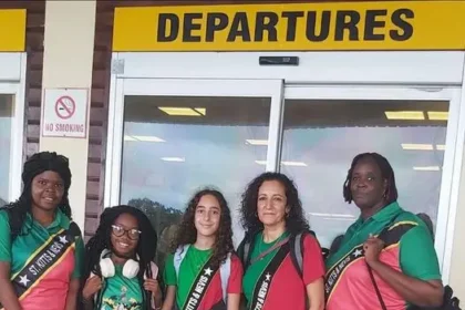 St. Kitts and Nevis chess team preparing for their debut at the 2024 Chess Olympiad.