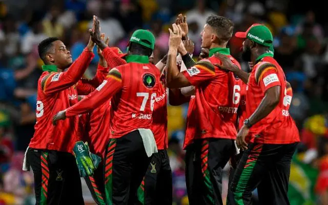 Guyana Amazon Warriors celebrate their victory over St. Kitts & Nevis Patriots in CPL 2024.