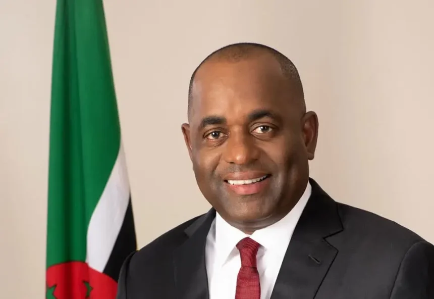 PM Roosevelt Skerrit at the groundbreaking ceremony for the $120 million road and bridge rehabilitation project in Dominica.