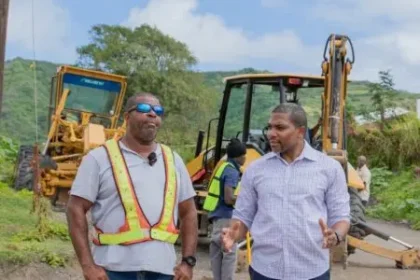 Progress on the St. Peter's Main Road construction project in St. Kitts and Nevis.