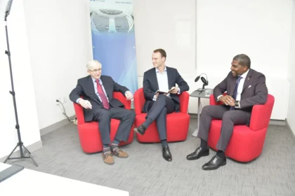 Prime Minister Terrance Drew meets UAE Foreign Affairs Minister Omar Shehadeh in New York City.