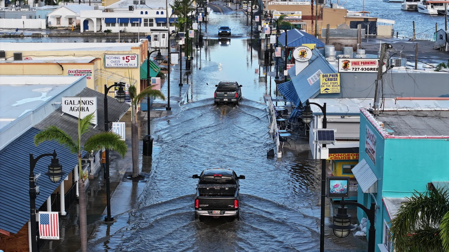 Flooding in Tampa Bay area as Hurricane Helene impacts Florida.