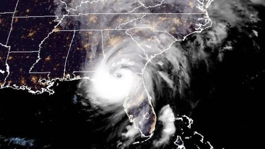 Hurricane Helene causes widespread power outages and flooding in Florida.