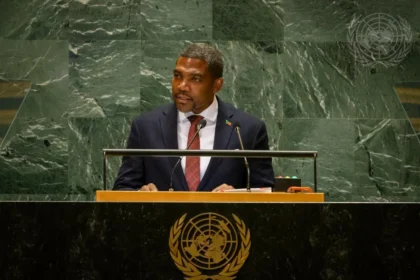 Prime Minister Terrance Drew addresses the 79th United Nations General Assembly on peace and support for Haiti.