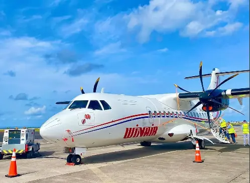 WINAir receives new aircraft ATR42-500, lands at Princess Julianna International Airport