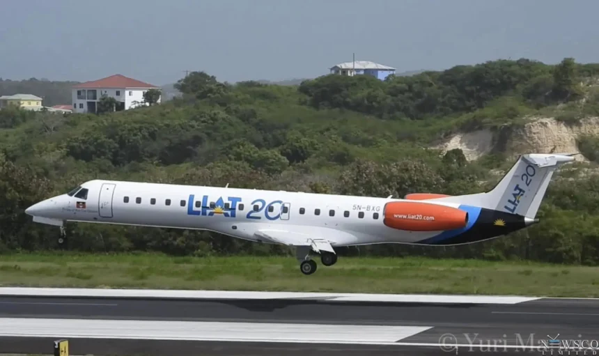 LIAT 2020 launches inaugural flight at Argyle International Airport in St. Vincent.